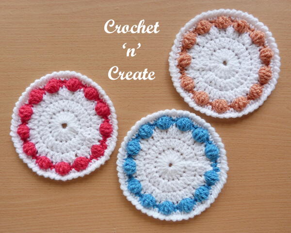 Crochet Bobble Edge Coaster Crochet Bobble Edge Coaster