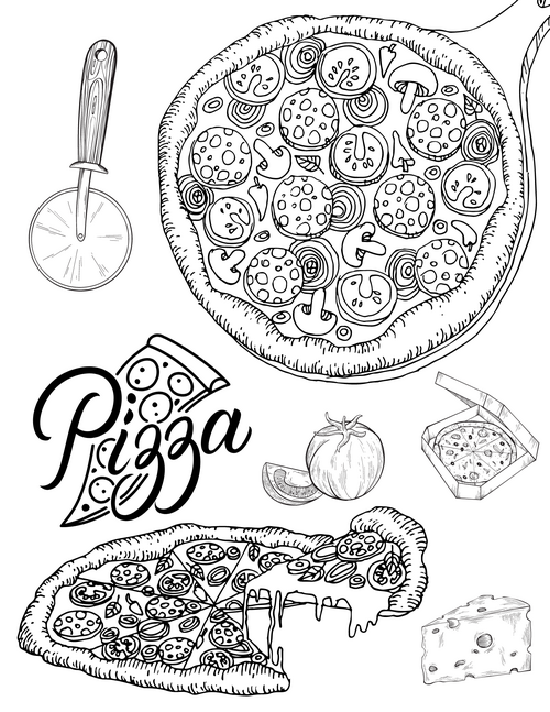 Pizza Coloring Pages For Kids And Adults Pizza Coloring Pages For Kids And Adults