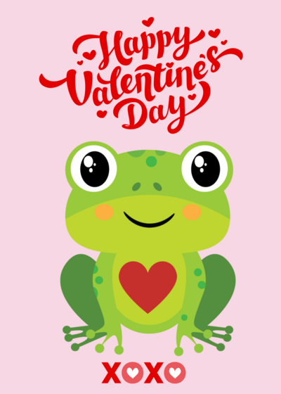 Frog Valentines Day Card Frog Valentine's Day Card