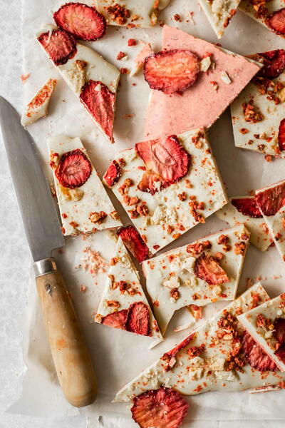 Strawberry White Chocolate Bark Strawberry White Chocolate Bark
