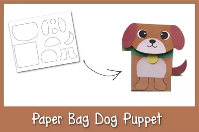 Easy Paper Bag Dog Puppet With Free Template