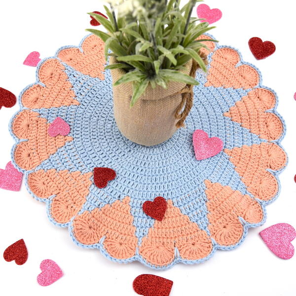 Crochet Heart Doily Pattern Crochet Heart Doily Pattern
