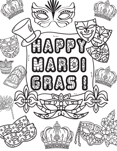 Mardi Gras Coloring Pages