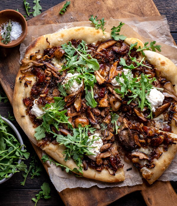Caramelized Shallot Wild Mushroom Pizza Caramelized Shallot Wild Mushroom Pizza