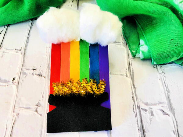 Pot Of Gold Rainbow Popsicle Stick Craft Pot Of Gold Rainbow Popsicle Stick Craft