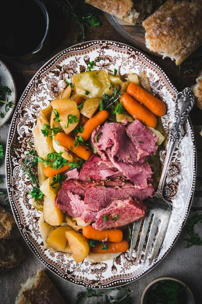 Dump-and-Bake Corned Beef and Cabbage
