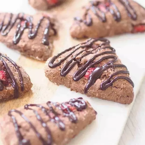 Chocolate Scones With Strawberries