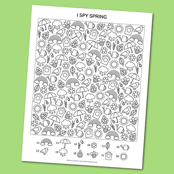 Printable I Spy Spring Printable I Spy Spring