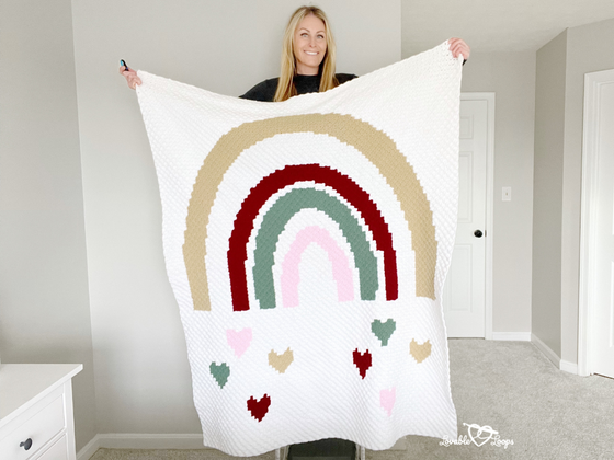 C2c Falling Hearts Rainbow Blanket C2c Falling Hearts Rainbow Blanket