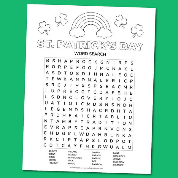 Printable St Patricks Day Word Search Puzzle Printable St. Patrick's Day Word Search Puzzle
