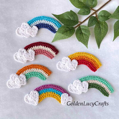 Crochet Rainbow Applique
