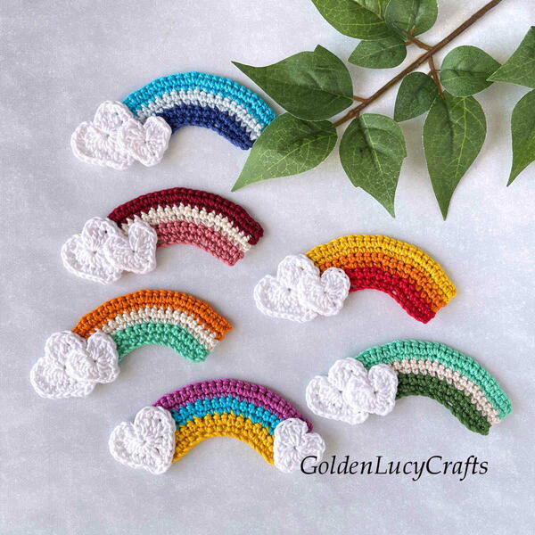 Crochet Rainbow Applique Crochet Rainbow Applique