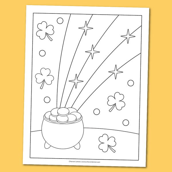 Printable Pot Of Gold Coloring Page Printable Pot Of Gold Coloring Page