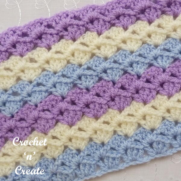 Adjacent Shells Crochet Stitch