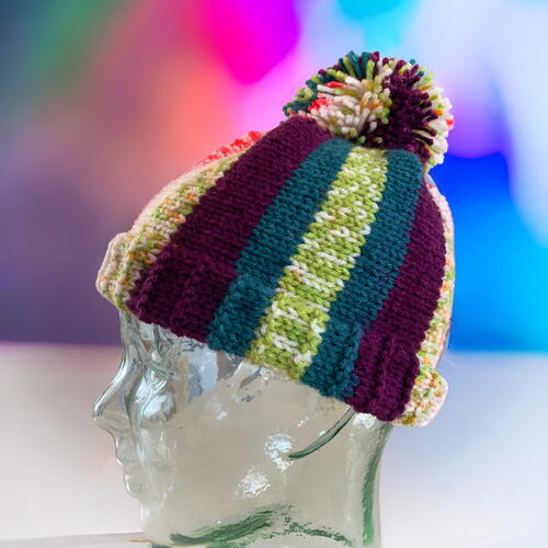 Vertical Stripe Toque Touque Or Beanie Hat Vertical Stripe Toque, Touque, Or Beanie Hat