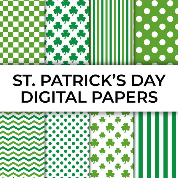 Printable St Patricks Day Digital Papers Printable St. Patrick's Day Digital Papers