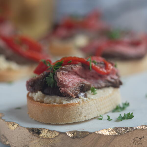 Steak Crostini greek Style Steak Crostini (greek Style)
