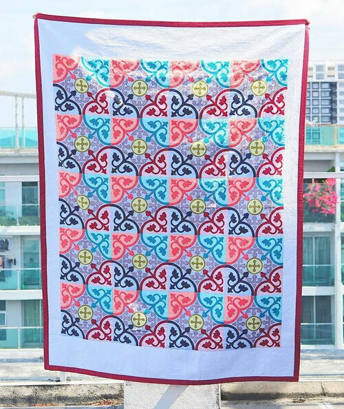 Peranakan Tiles Inspired Applique Quilt Peranakan Tiles Inspired Applique Quilt