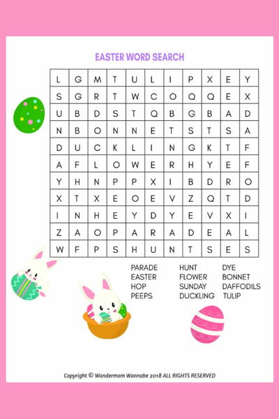Easter Word Search For Kids Easter Word Search For Kids