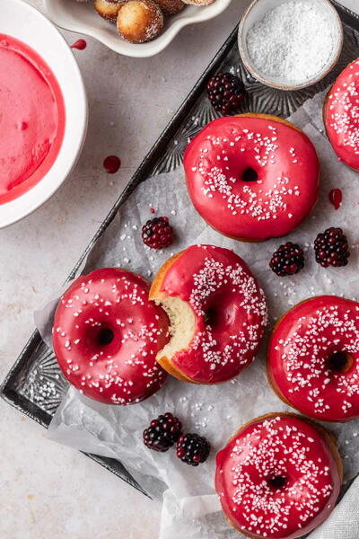 Blackberry Glazed Ring Donuts Blackberry Glazed Ring Donuts