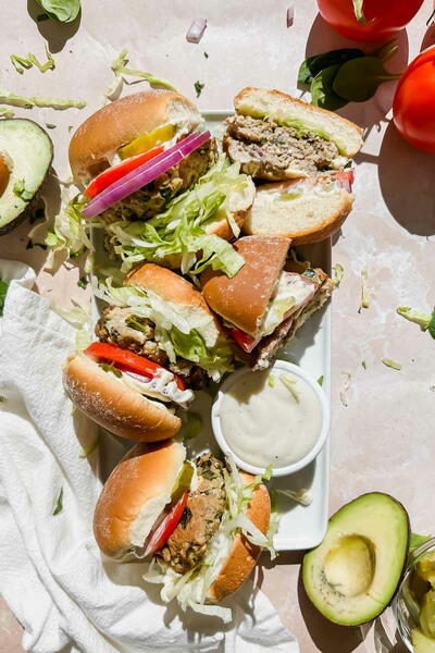 Spinach Feta Turkey Burgers 