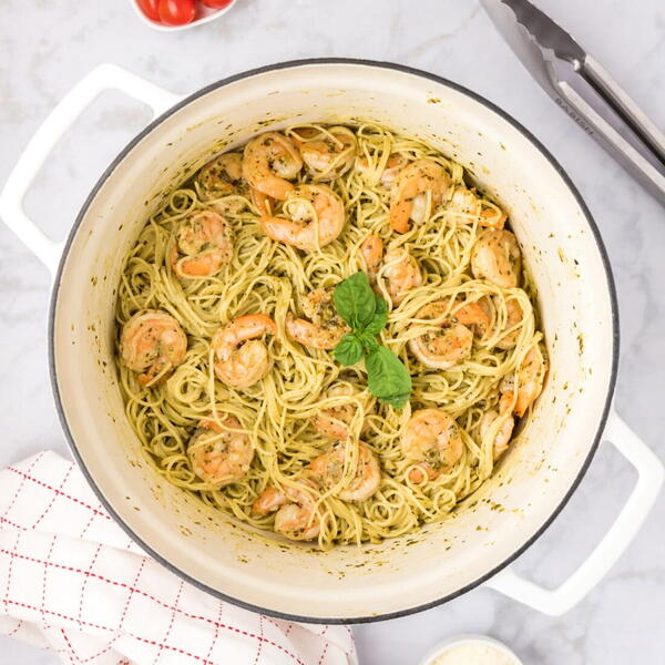 Shrimp Pesto Pasta Shrimp Pesto Pasta