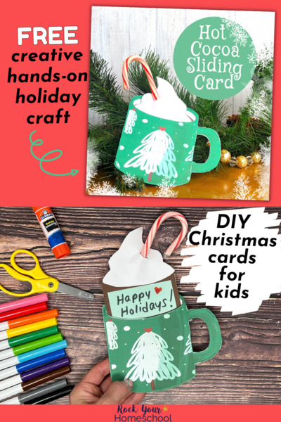 Diy Christmas Cards For Kids Cute Crafts Of Hot Cocoa Mugs free Set Diy Christmas Cards For Kids: Cute Crafts Of Hot Cocoa Mugs (free Set)