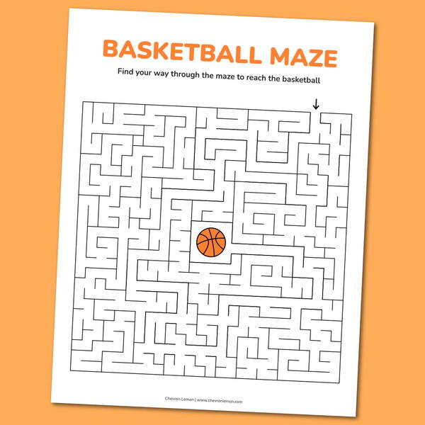 Printable Basketball Maze Printable Basketball Maze