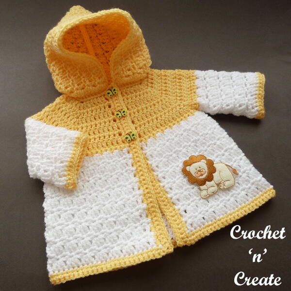 Crochet Newborn Hooded Coat