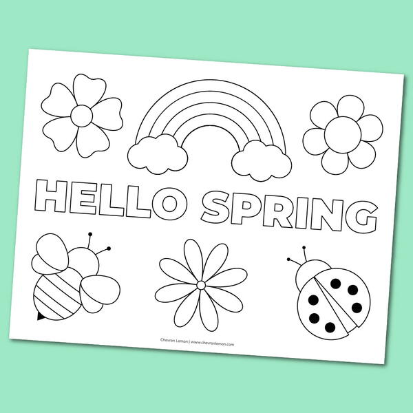 Printable Hello Spring Coloring Page Printable Hello Spring Coloring Page