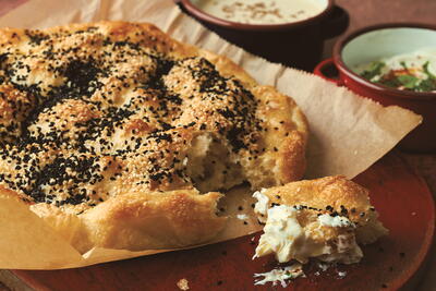 Turkish Style Seed Topped Pide