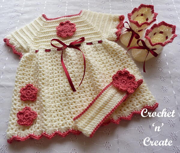 Crochet Newborn Baby Dress Set Crochet Newborn Baby Dress Set