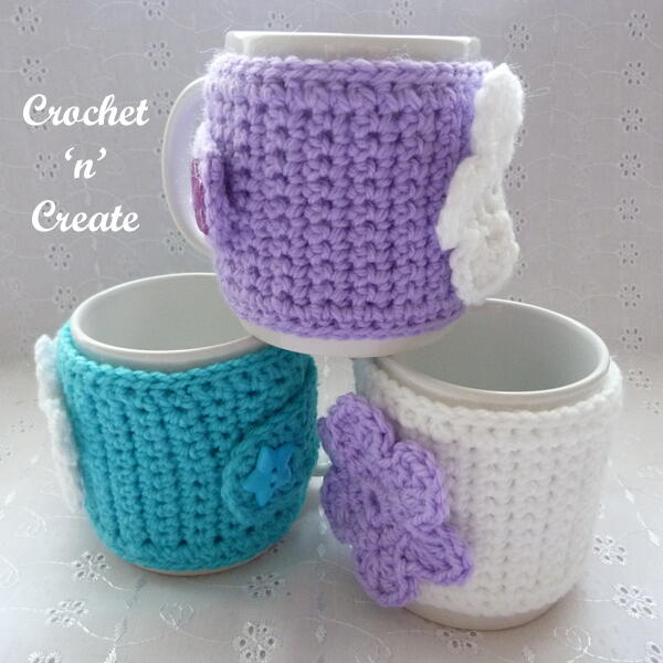 Crochet Flower Mug Sleeve Crochet Flower Mug Sleeve