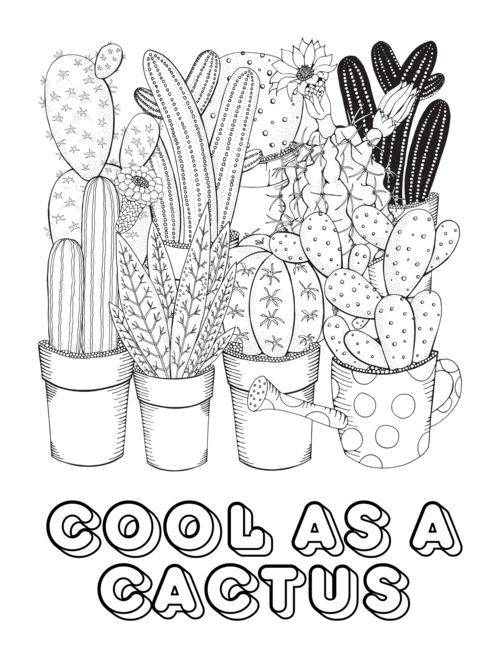 Cute Cactus Coloring Pages Cute Cactus Coloring Pages