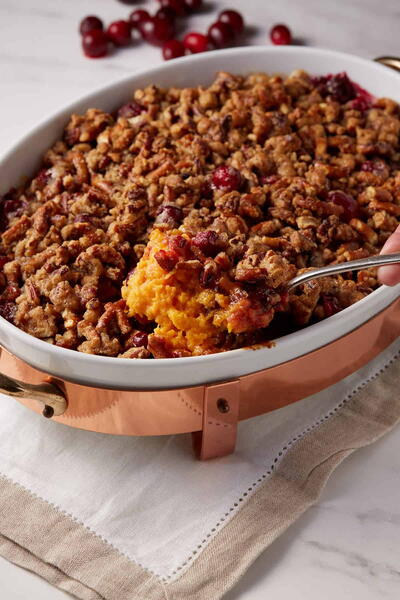 Pretzel Topped Sweet Potato Casserole