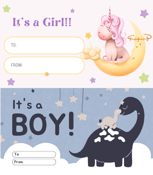 Its A Girlits A Boy Gift Tags It's A Girl/it's A Boy Gift Tags