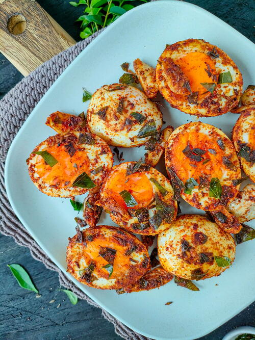 Boiled Egg Masala Fry Boiled Egg Masala Fry