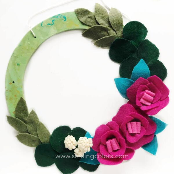 Diy Felt Flower Wreath Diy Felt Flower Wreath