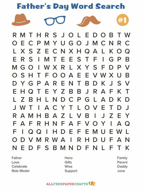 Fathers Day Word Search PDF Fathers Day Word Search PDF