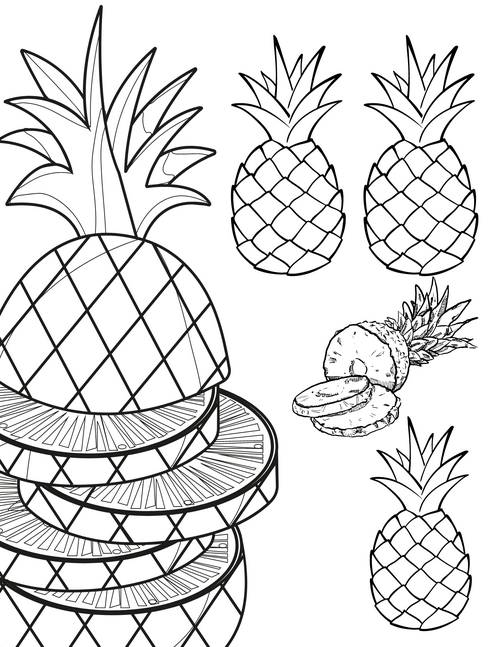 Printable Pineapple Coloring Pages Printable Pineapple Coloring Pages