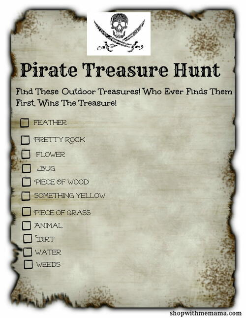 Pirate Treasure Hunt Printable Pirate Treasure Hunt Printable