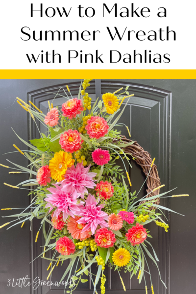Diy Summer Grapevine Wreath With Pink Dahlias