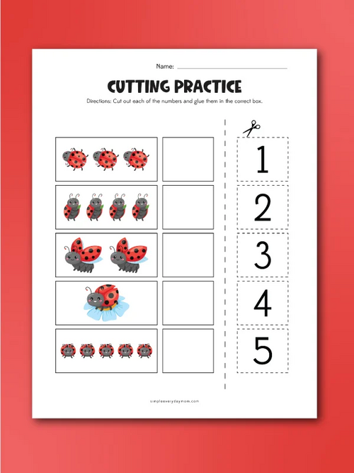 Ladybug Cutting Activity Pages Ladybug Cutting Activity Pages