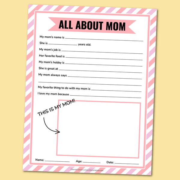 Printable Mothers Day Questionnaire Printable Mother’s Day Questionnaire