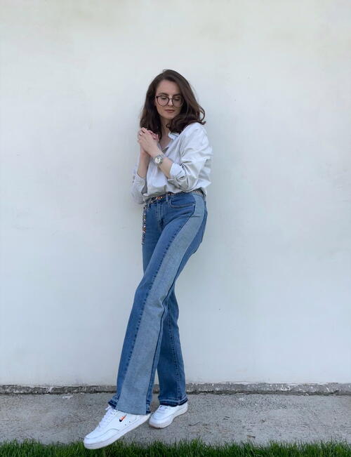 Skinny Leg Into Wide Leg Jeans Refashion