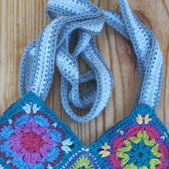 Flowered Square Tote Bag Flowered Square Tote Bag