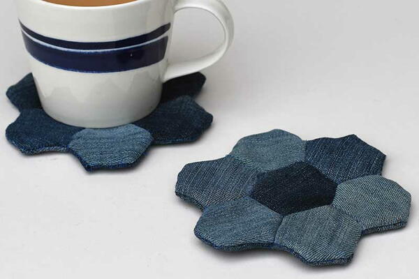 Upcycled Denim Coaster Upcycled Denim Coaster