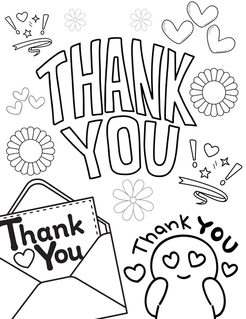 Free Thank You Coloring Pages Free Thank You Coloring Pages