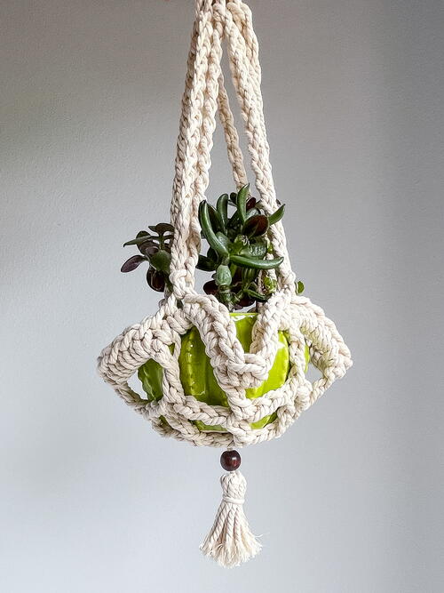 Faux Macrame Plant Hanger Faux Macrame Plant Hanger