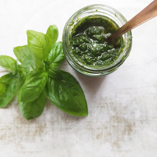 Basil Pesto - Nut Free Dairy Free - 3 Ingredients Basil Pesto - Nut Free, Dairy Free - 3 Ingredients